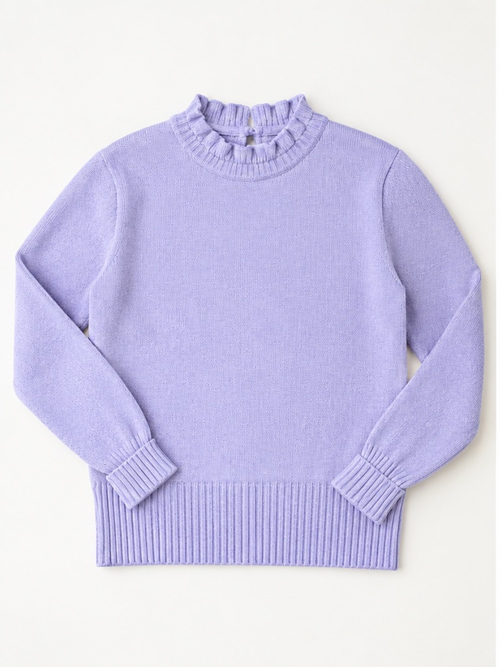 J.Crew Acrylic Lavender Ruffle Collar Sweater Medium
